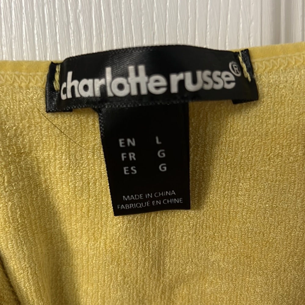 Yellow Ribbed Cropped Tank - Picture 3 of 4